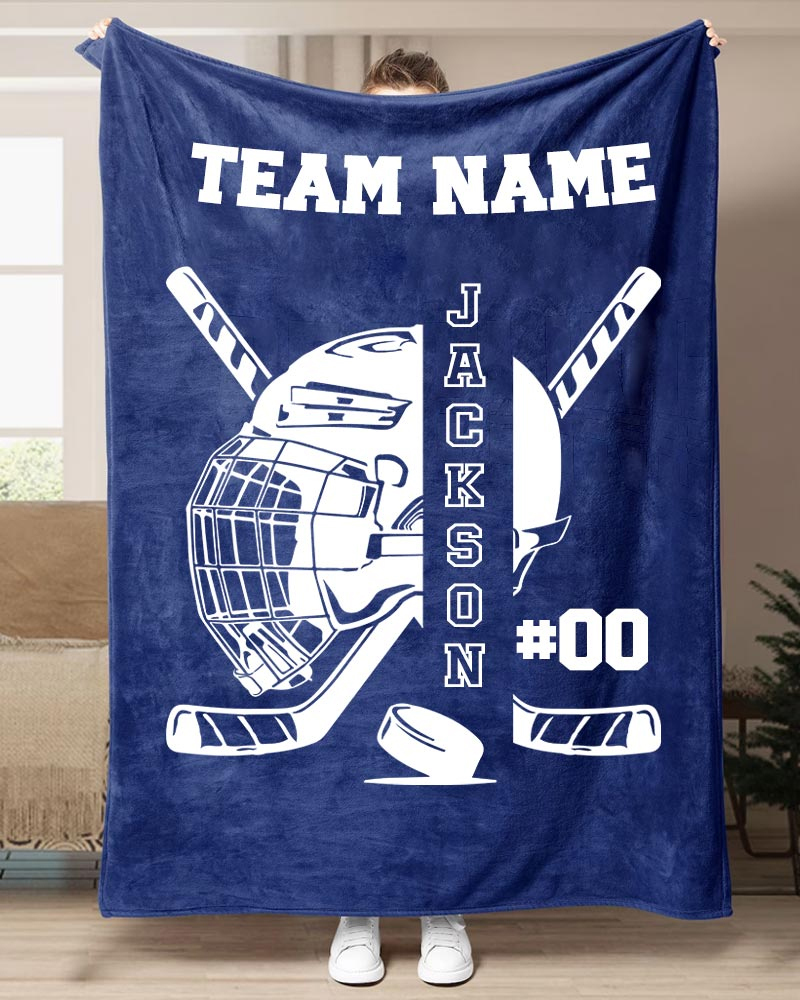 Hockey Player Printed Sport Blanket-moweekender