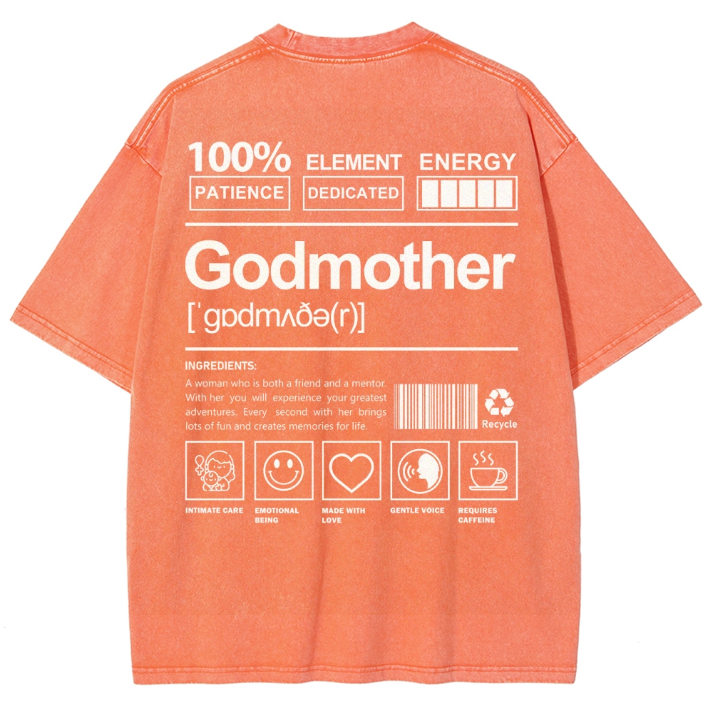Godmother Unisex Fit Washed T-Shirt-moweekender