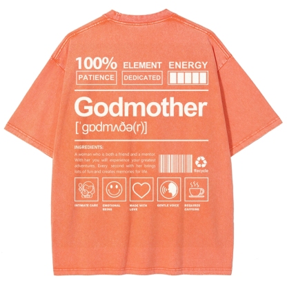 Godmother Unisex Fit Washed T-Shirt-moweekender