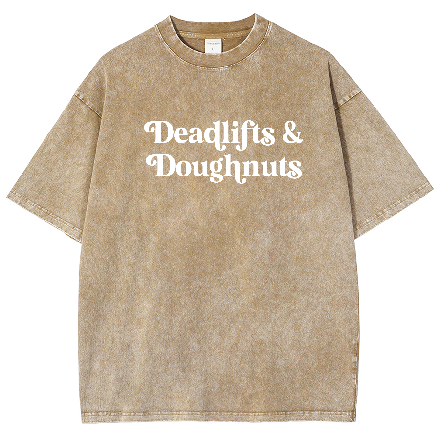 Deadlifts & Dounghts Unisex Fit Washed Oversized T-Shirt-moweekender