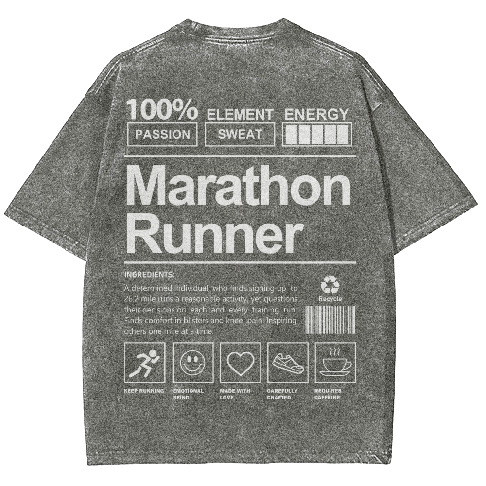 Marathon Runner Unisex Fit Washed T-Shirt