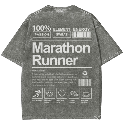 Marathon Runner Unisex Fit Washed T-Shirt