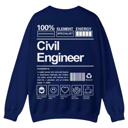 Civil Engineer Pattern Crew Neck Sweatshirt-moweekender