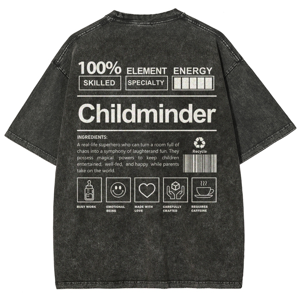 Childminder Unisex Fit Washed T-Shirt-moweekender