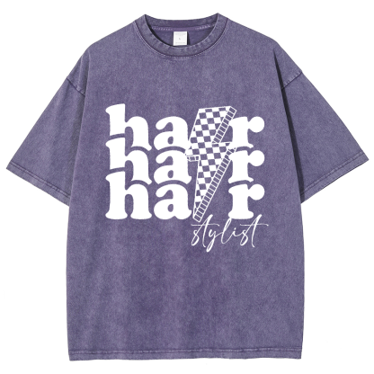 Hair Stylist Unisex Fit Washed T-Shirt-moweekender