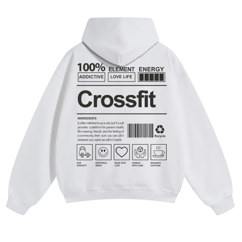 Crossfit Unisex Casual Anime Print Hoodie-moweekender
