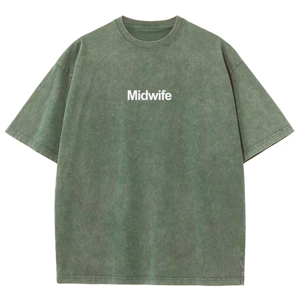 Midwife Unisex Fit Washed T-Shirt-moweekender
