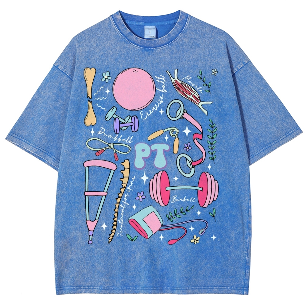 Physical Therapy Unisex Fit Washed T-Shirt-moweekender