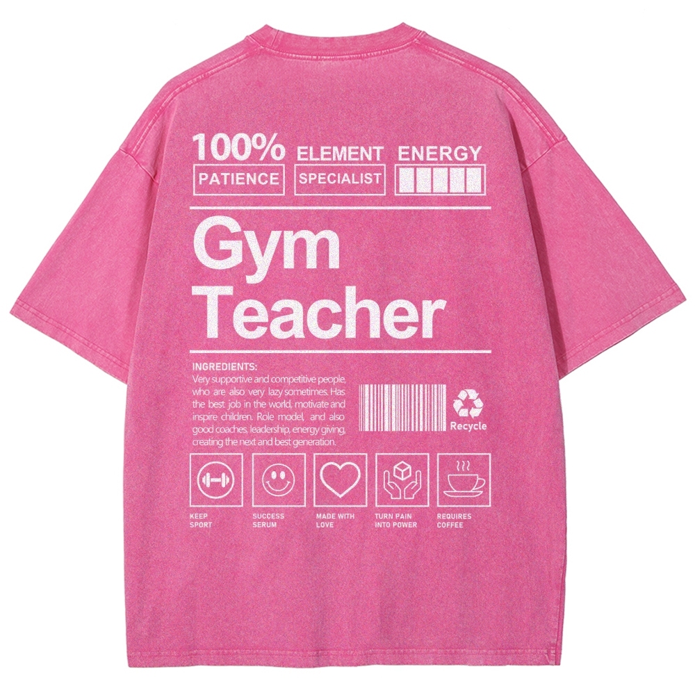 Gym Teacher Unisex Fit Washed T-Shirt-moweekender