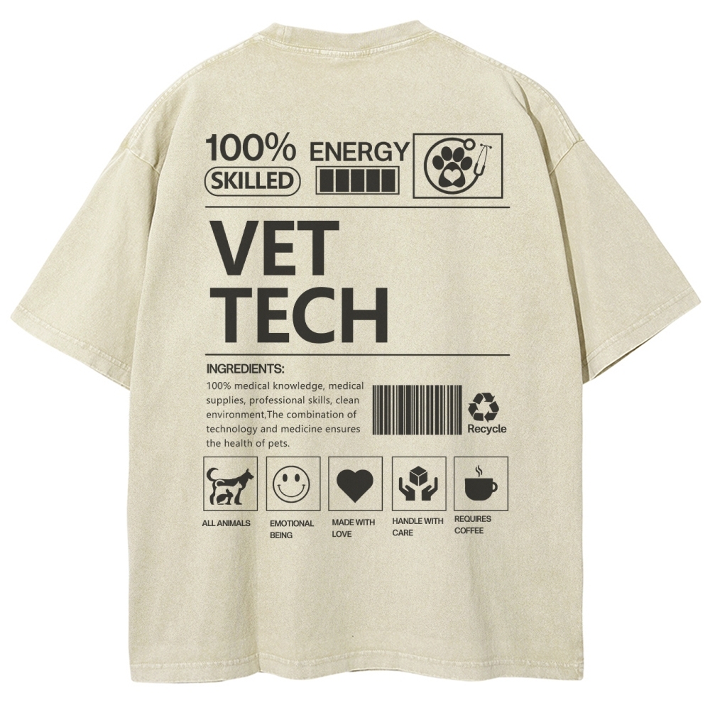 vet tech Unisex Fit Washed T-Shirt-moweekender