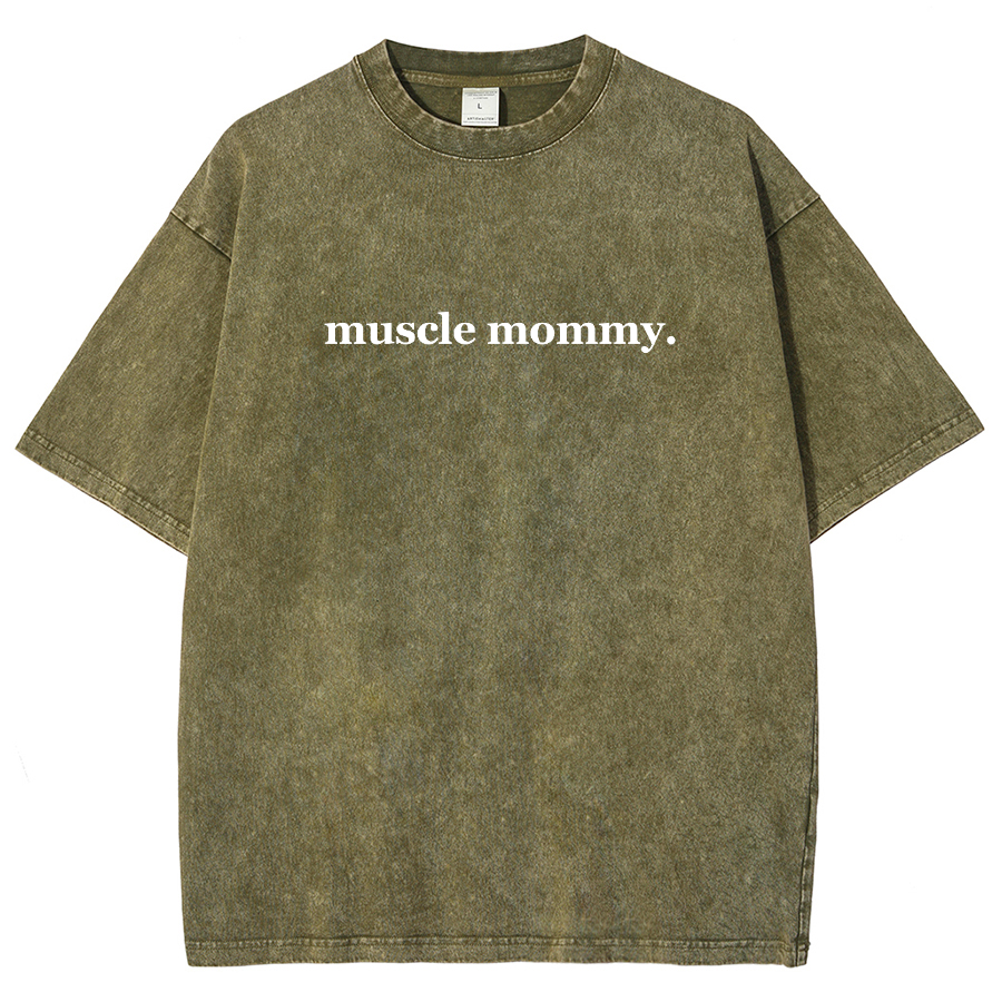 Muscle Mommy Unisex Fit Washed Oversized T-Shirt-moweekender