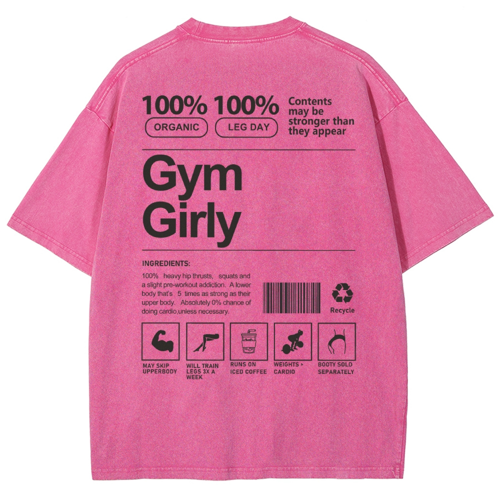 Gym Girly Washed Oversized T-Shirt