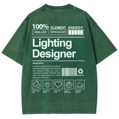 Lighting Designer Unisex Fit Washed T-Shirt-moweekender