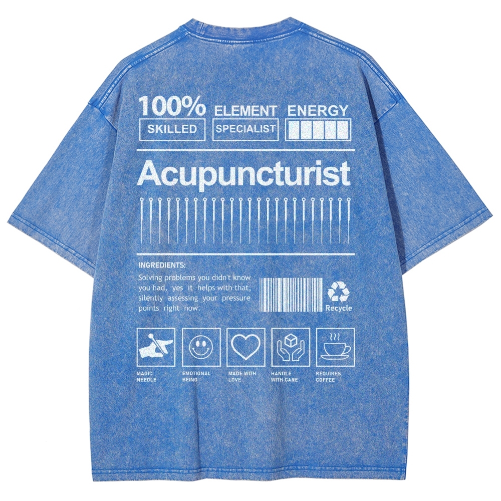 Acupuncturist Unisex Fit Washed T-Shirt-moweekender