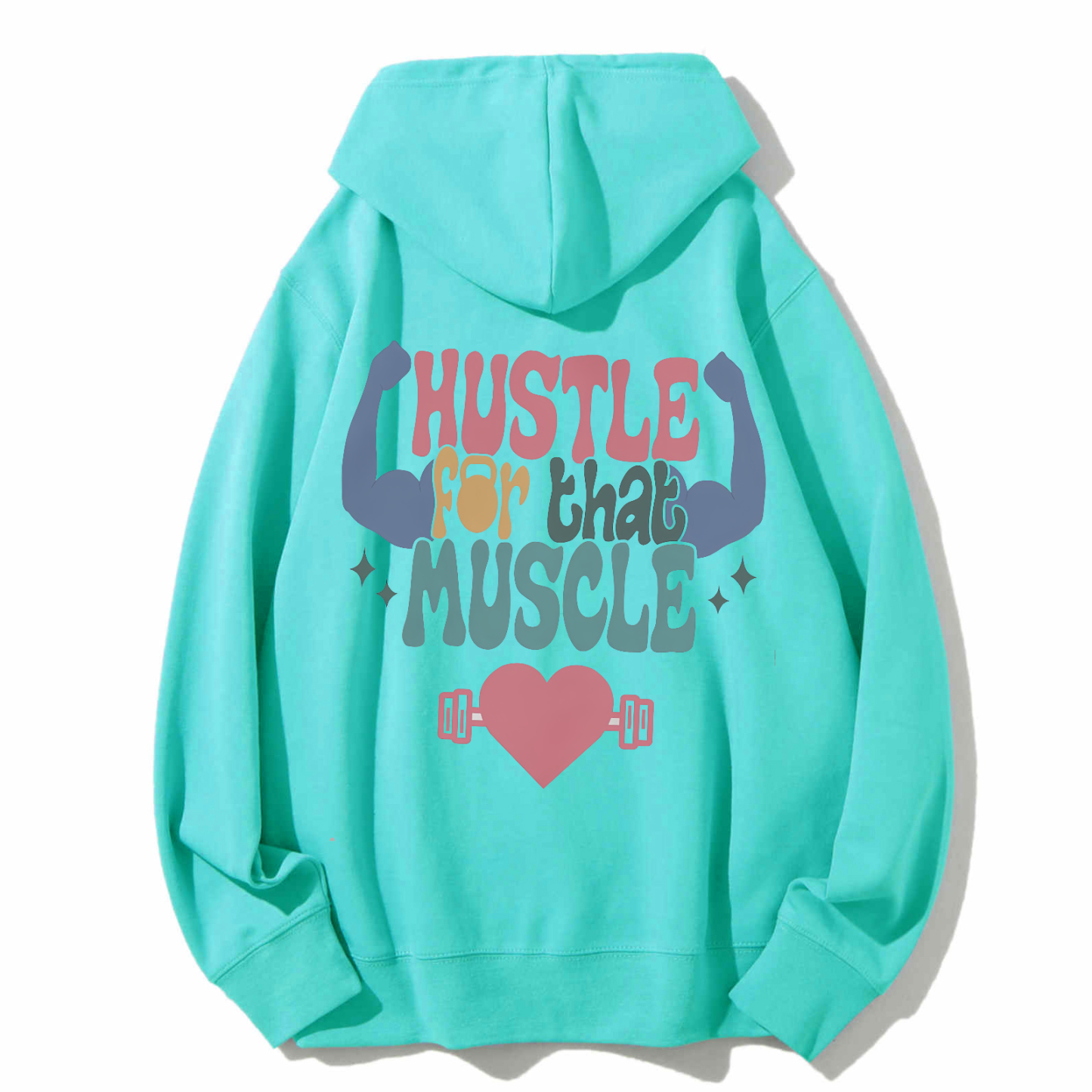 Hustle For That Muscle Solid Color Hoodie-moweekender