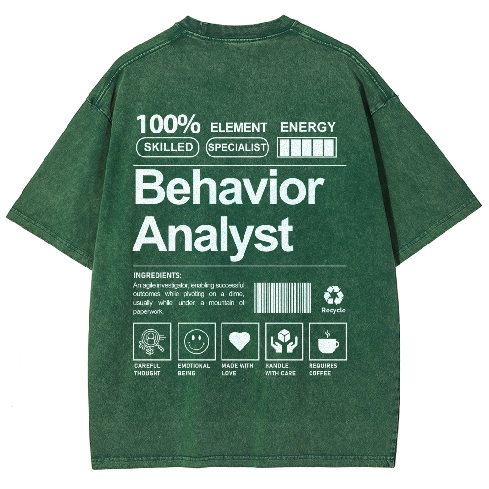 Behavior Analyst Unisex Fit Washed T-Shirt-moweekender
