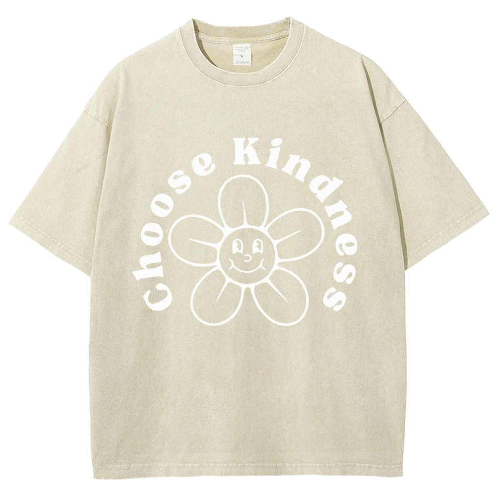 Choose Kindness Vintage Snowflake Washed T-Shirt-moweekender