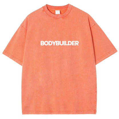 Body Builder Unisex Fit Washed T-Shirt-moweekender