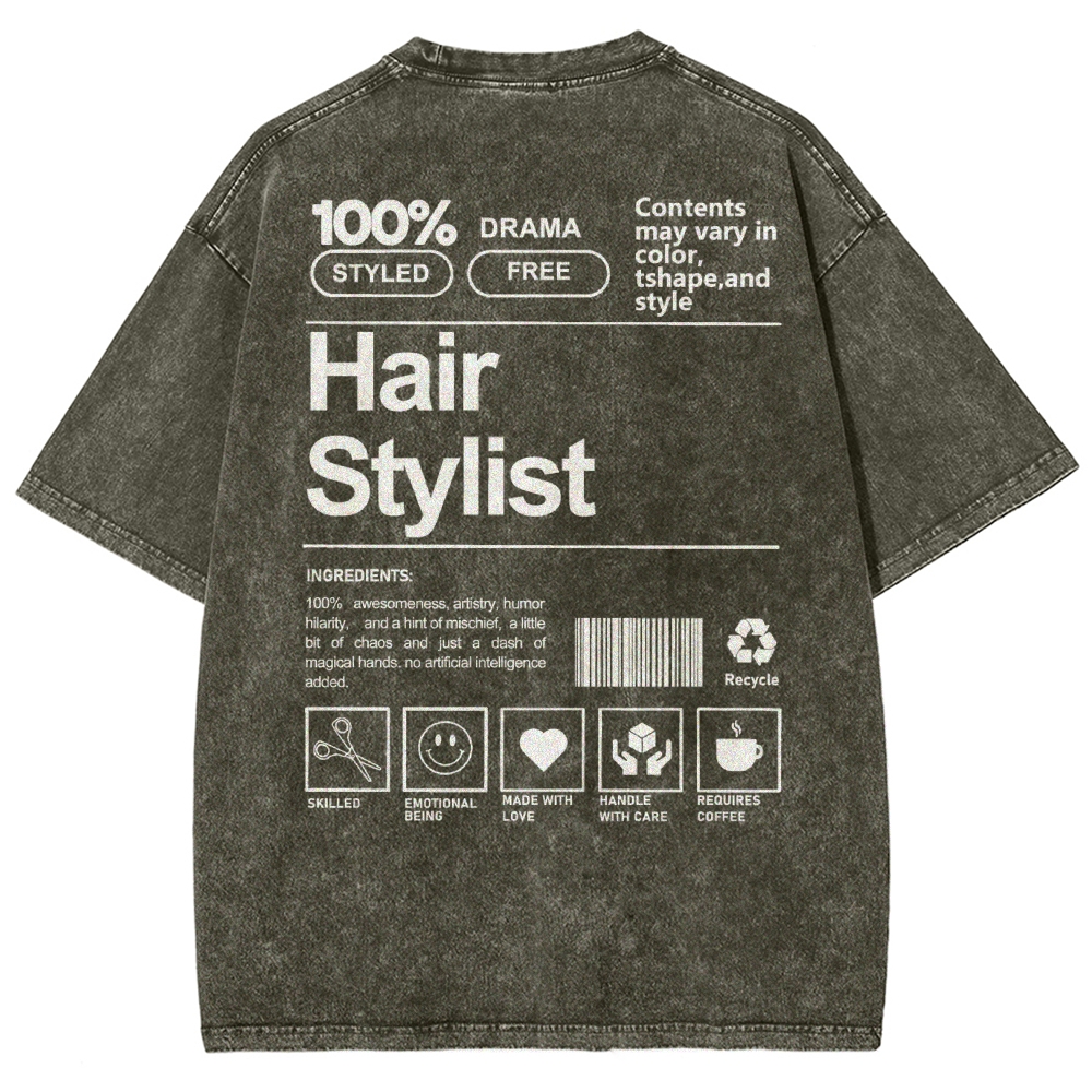 Hair Stylist Addcustom Washed T-shirt