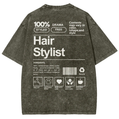 Hair Stylist Addcustom Washed T-shirt