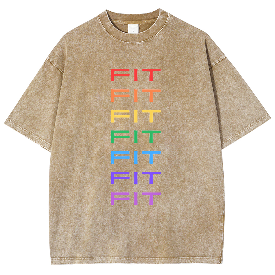 Rainbow Fit Washed Oversized T-Shirt-moweekender
