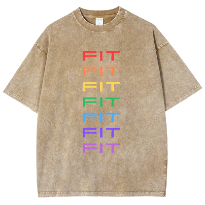 Rainbow Fit Washed Oversized T-Shirt-moweekender