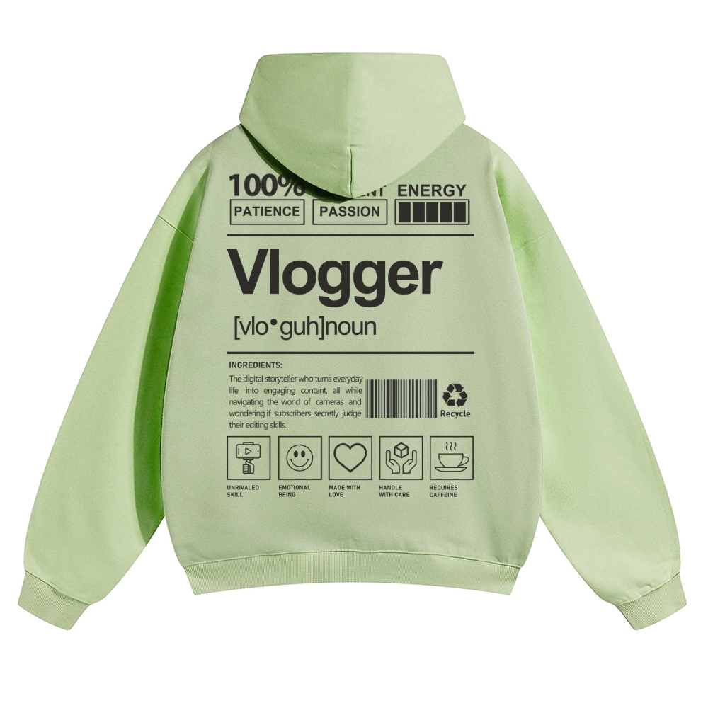 Vlogger Unisex Casual Anime Print Hoodie-moweekender