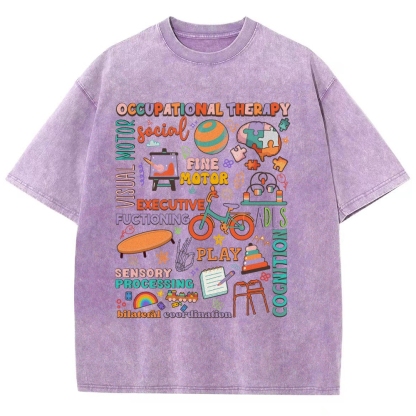 Occupational Therapist Unisex Fit Washed T-Shirt-moweekender