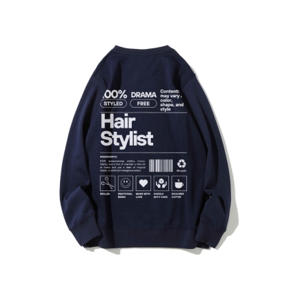 Hair Stylist Crew Neck Long Sleeve Sweatshirt-moweekender