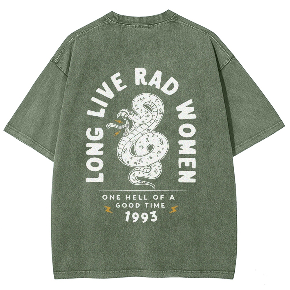 Long Live Rad Women Vintage Snowflake Washed T-Shirt-moweekender