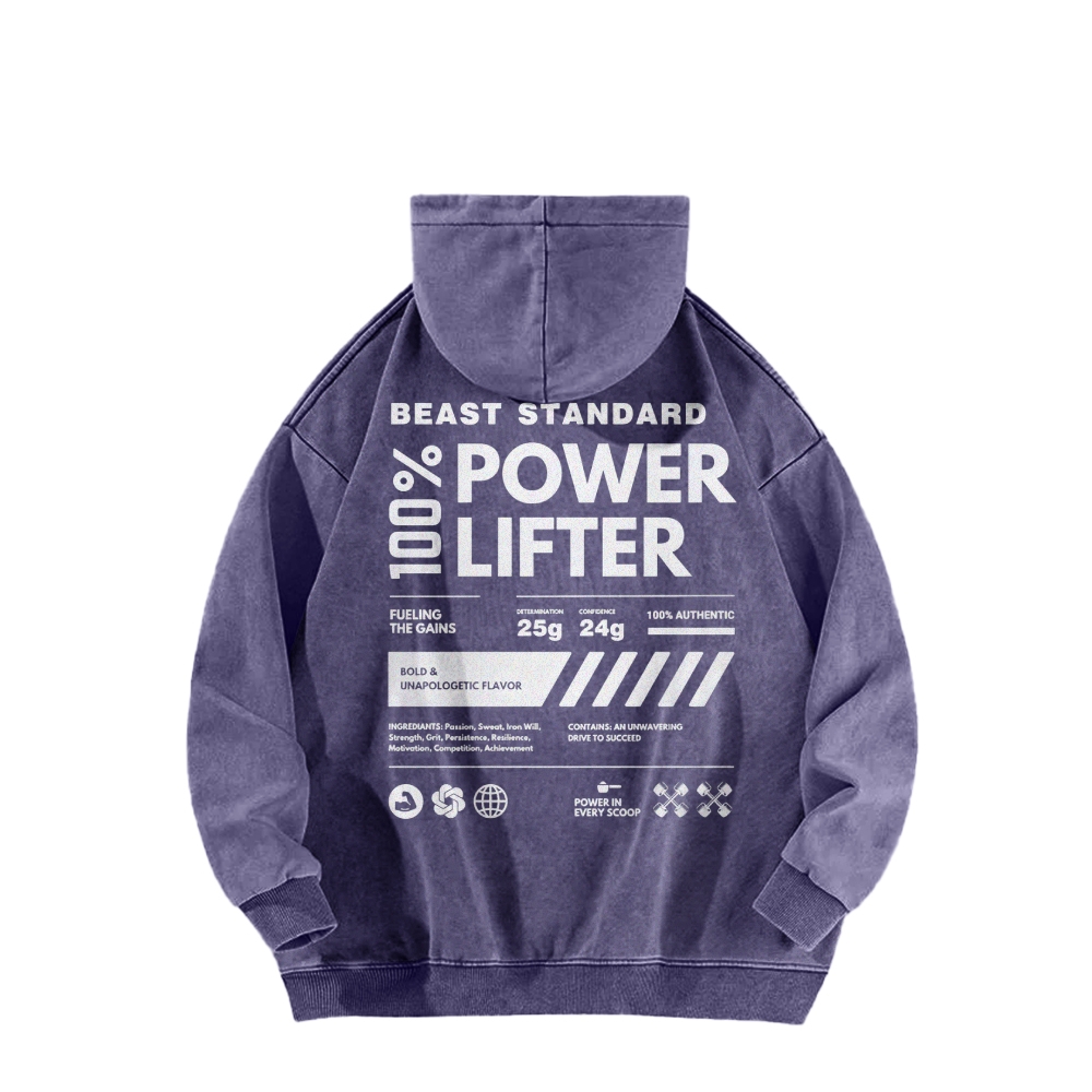 Power Lifter Casual Washed Hoodie-moweekender