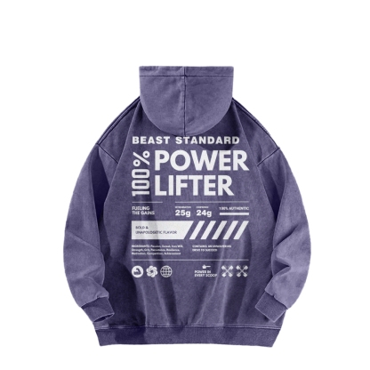 Power Lifter Casual Washed Hoodie-moweekender