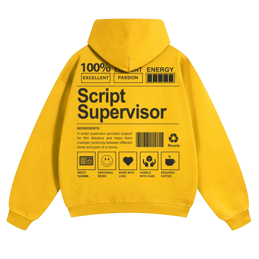 Script Supervisor Unisex Casual Anime Print Hoodie-moweekender