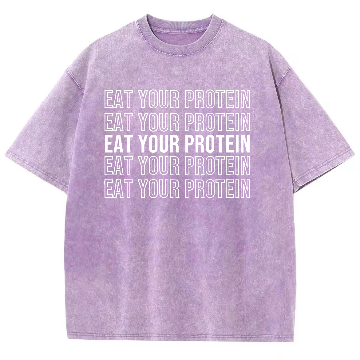 Eat Your Protein Unisex Fit Washed Oversized T-Shirt-moweekender