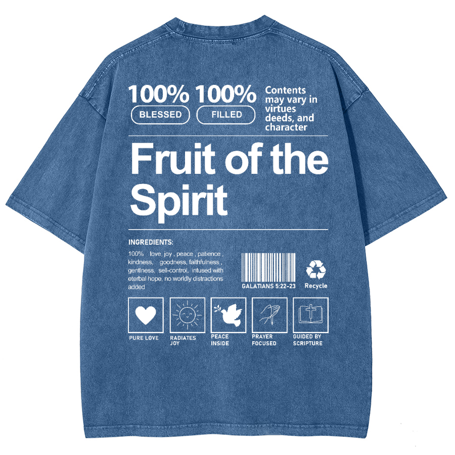 Fruit Of The Spirit Unisex Fit Washed Oversized T-Shirt-moweekender