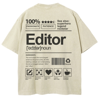 Editor Pattern Washed Vintage Short Sleeves T-Shirt-moweekender