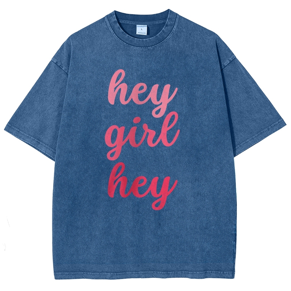 Hey Give Hey Unisex Fit Washed T-Shirt-moweekender