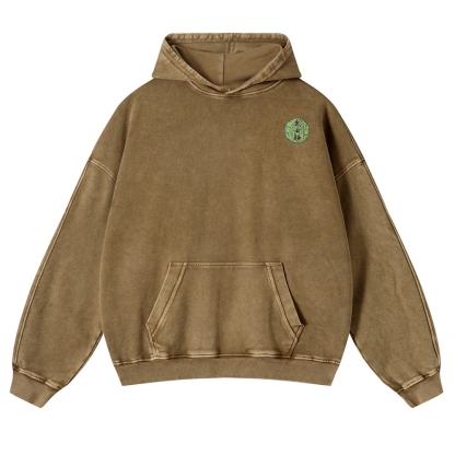 Japan Samurai Cat Vintage Washed Hoodie-moweekender