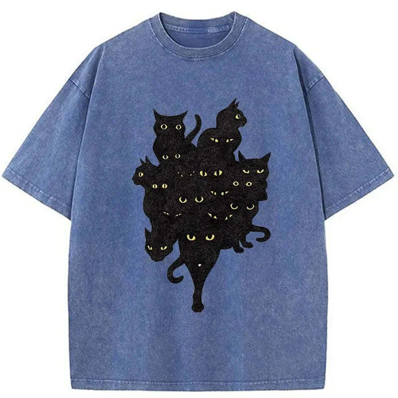 Mixed cat Washed Vintage T-Shirt-moweekender