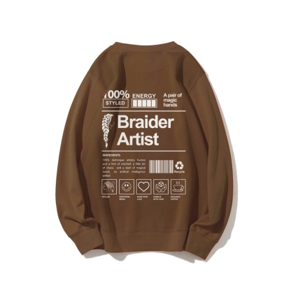 Braider Artist Casual Crewneck Sweatshirt-moweekender