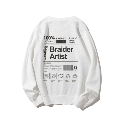 Braider Artist Casual Crewneck Sweatshirt-moweekender