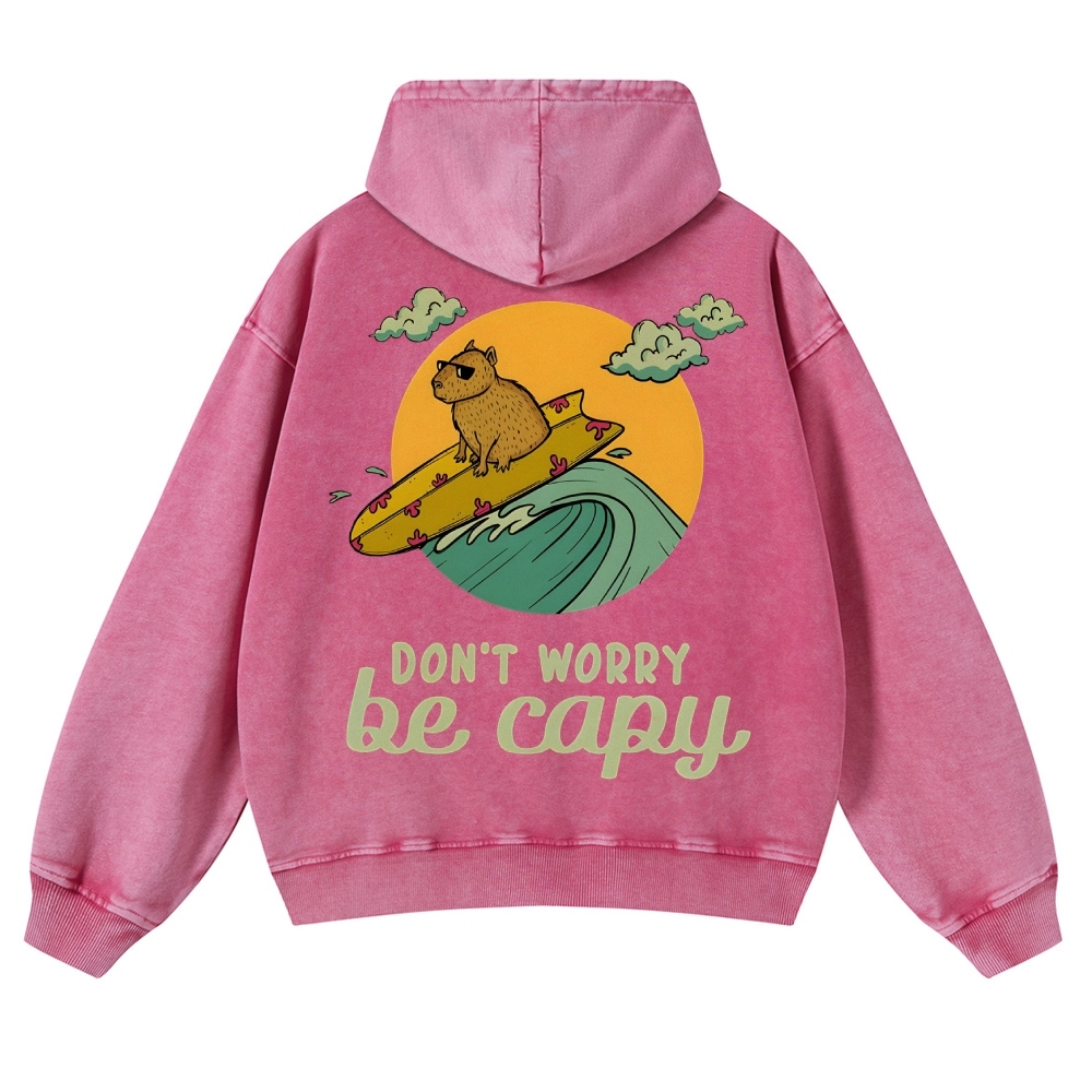 Be Capy Surfing Vintage Washed Hoodie-moweekender