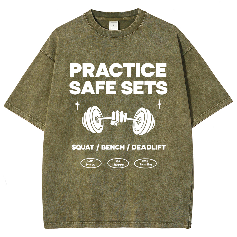 Practice Safe Sets Unisex Fit Washed T-Shirt-moweekender