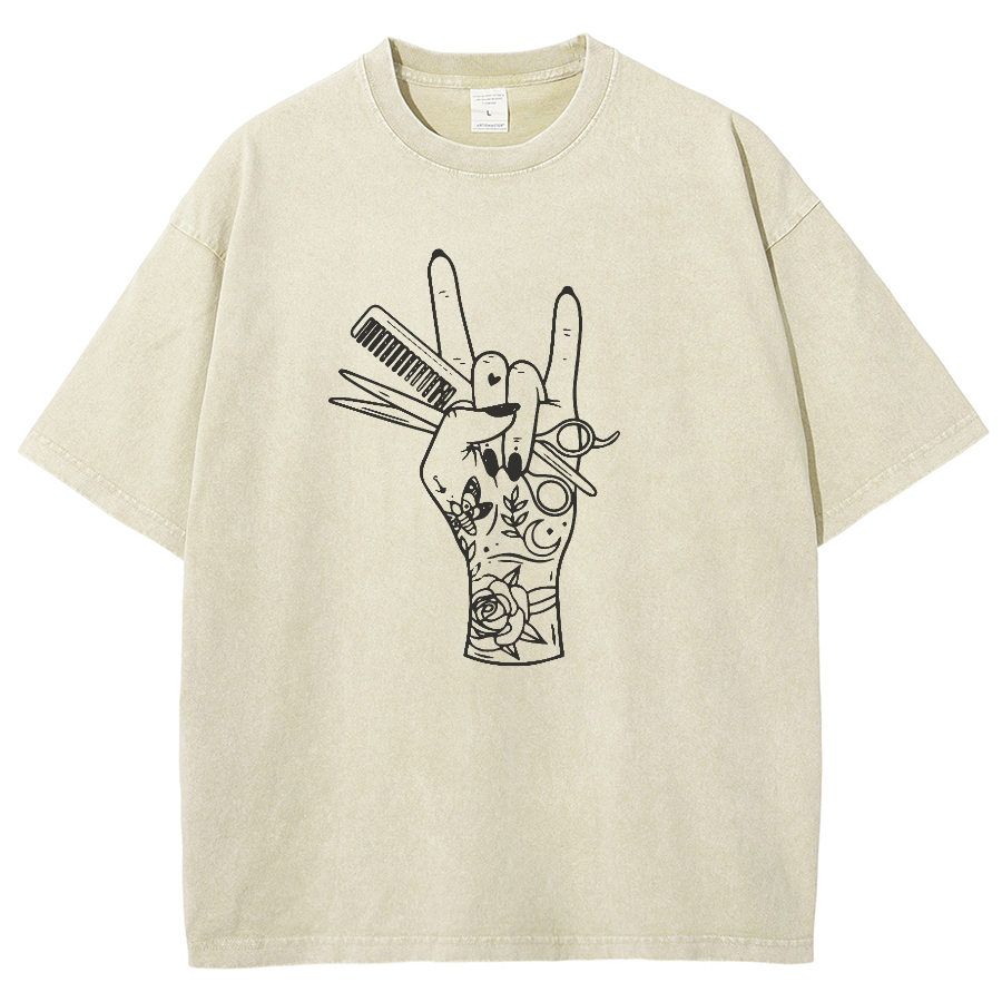 Hair Stylist Unisex Fit Washed T-Shirt-moweekender