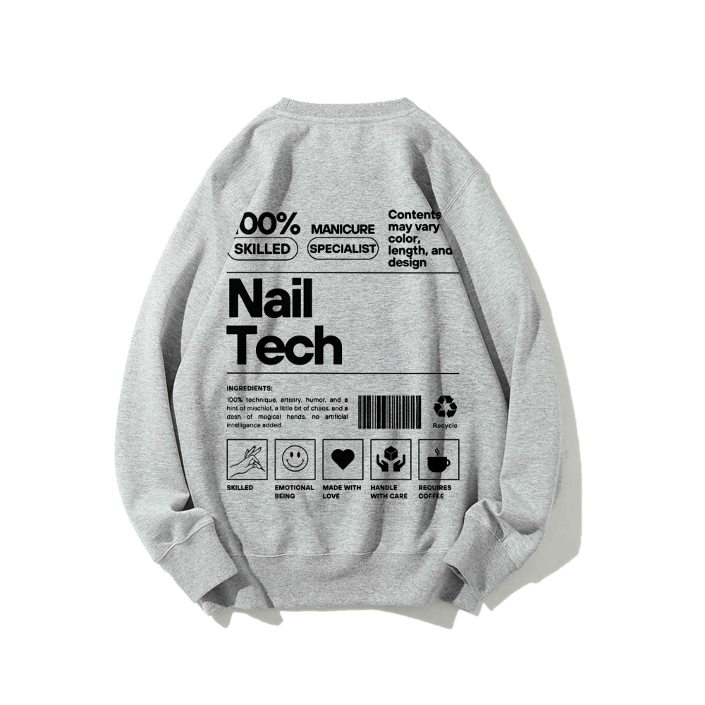 Nail Tech Casual Crew Neck Sweatshirt-moweekender