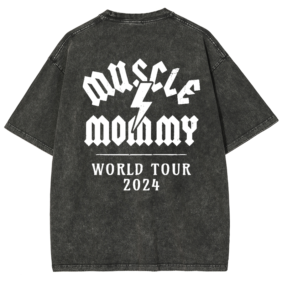Muscle Mommy Unisex Fit Washed Oversized T-Shirt-moweekender