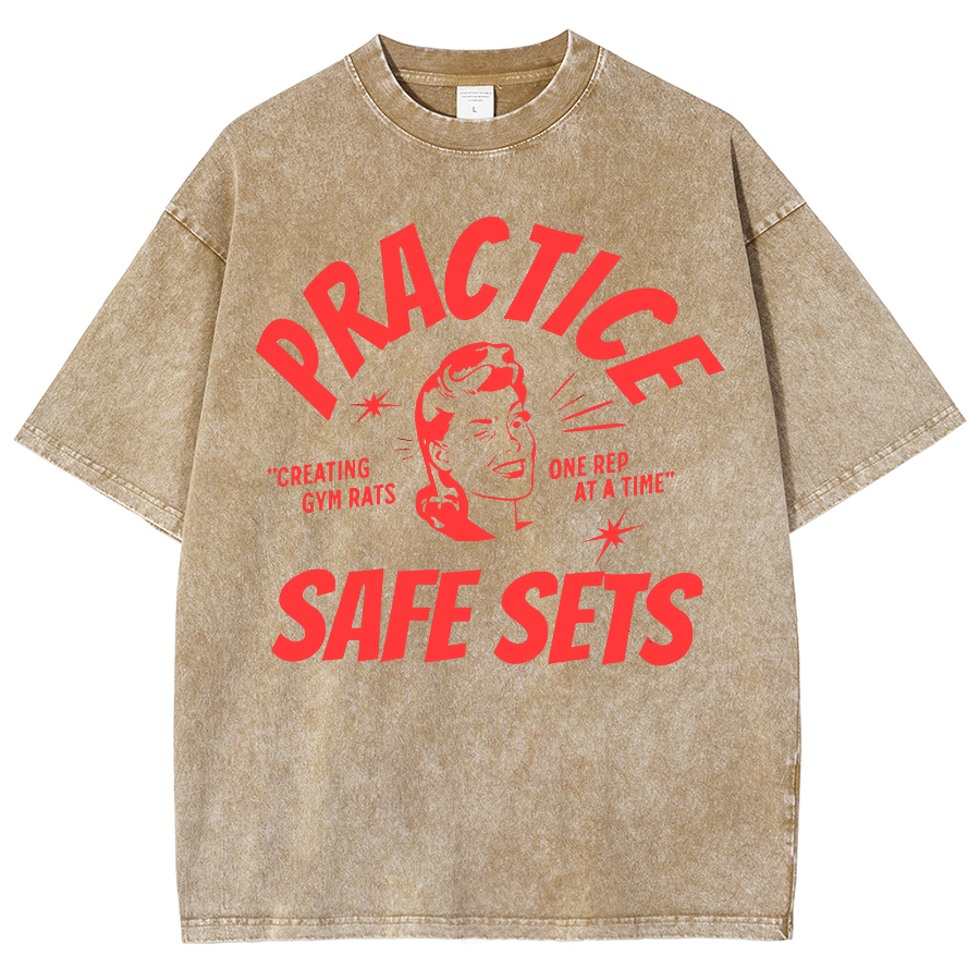 Practice Safe Sets Unisex Fit Washed Oversized T-Shirt-moweekender
