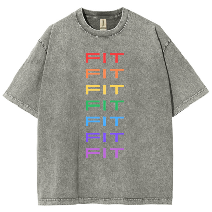 Rainbow Fit Washed Oversized T-Shirt-moweekender