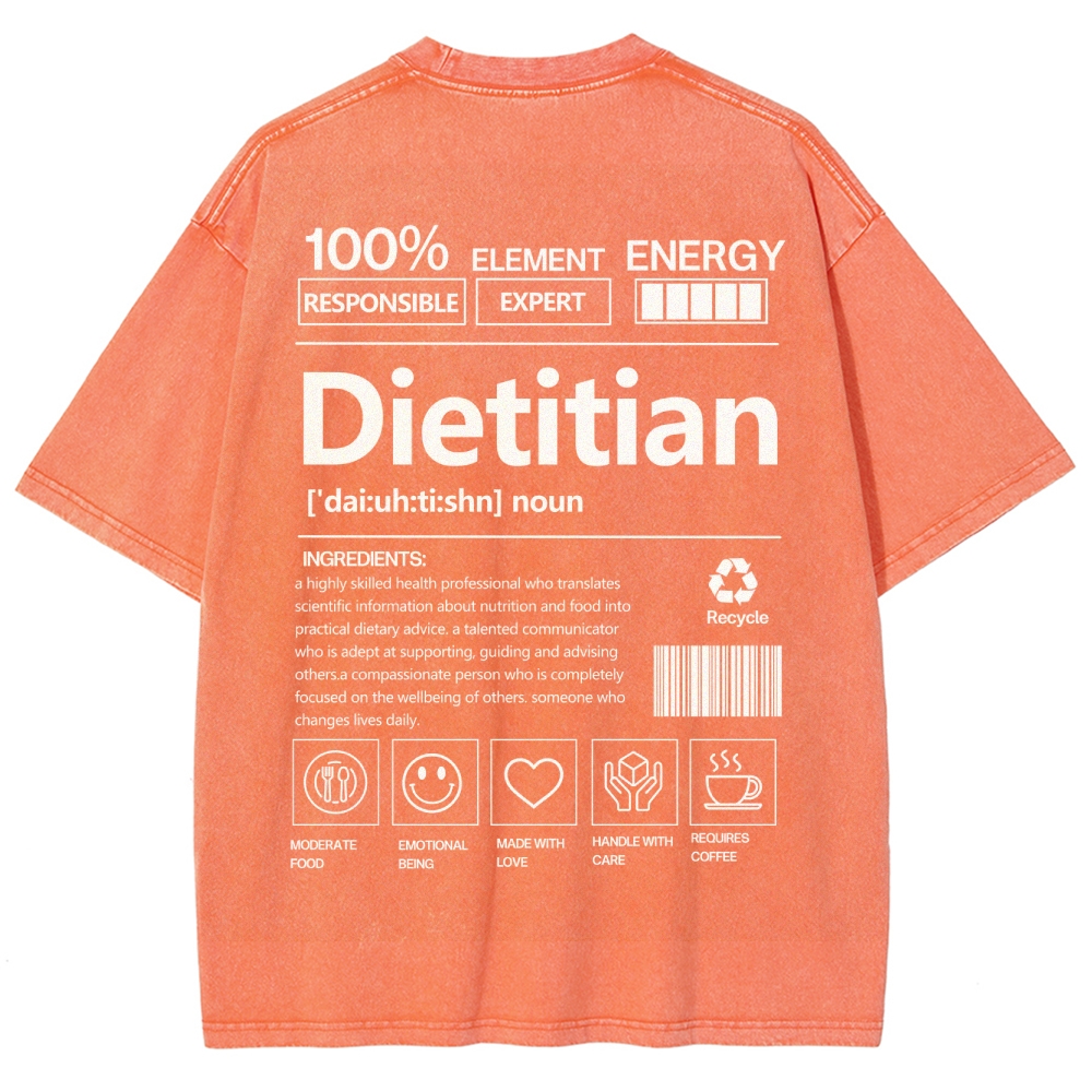 Dietitian Unisex Fit Washed T-Shirt-moweekender