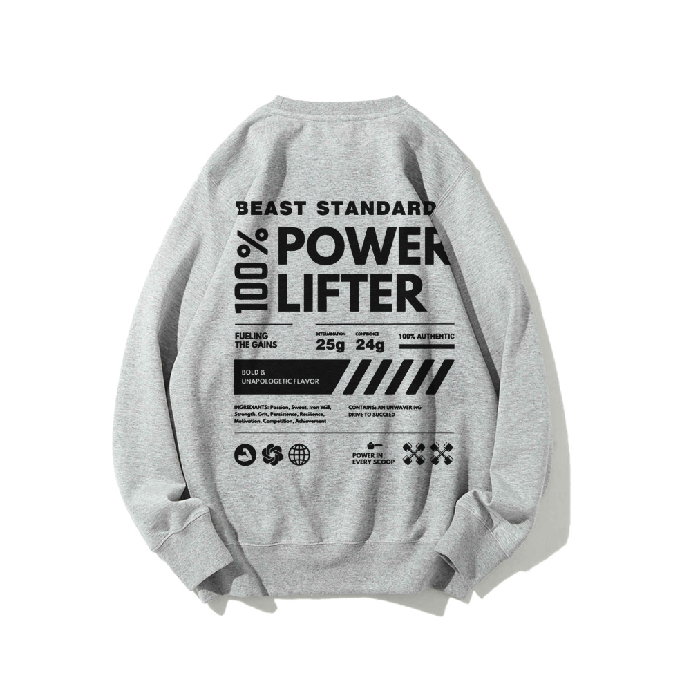 Power Lifter Casual Crew Neck Sweatshirt-moweekender
